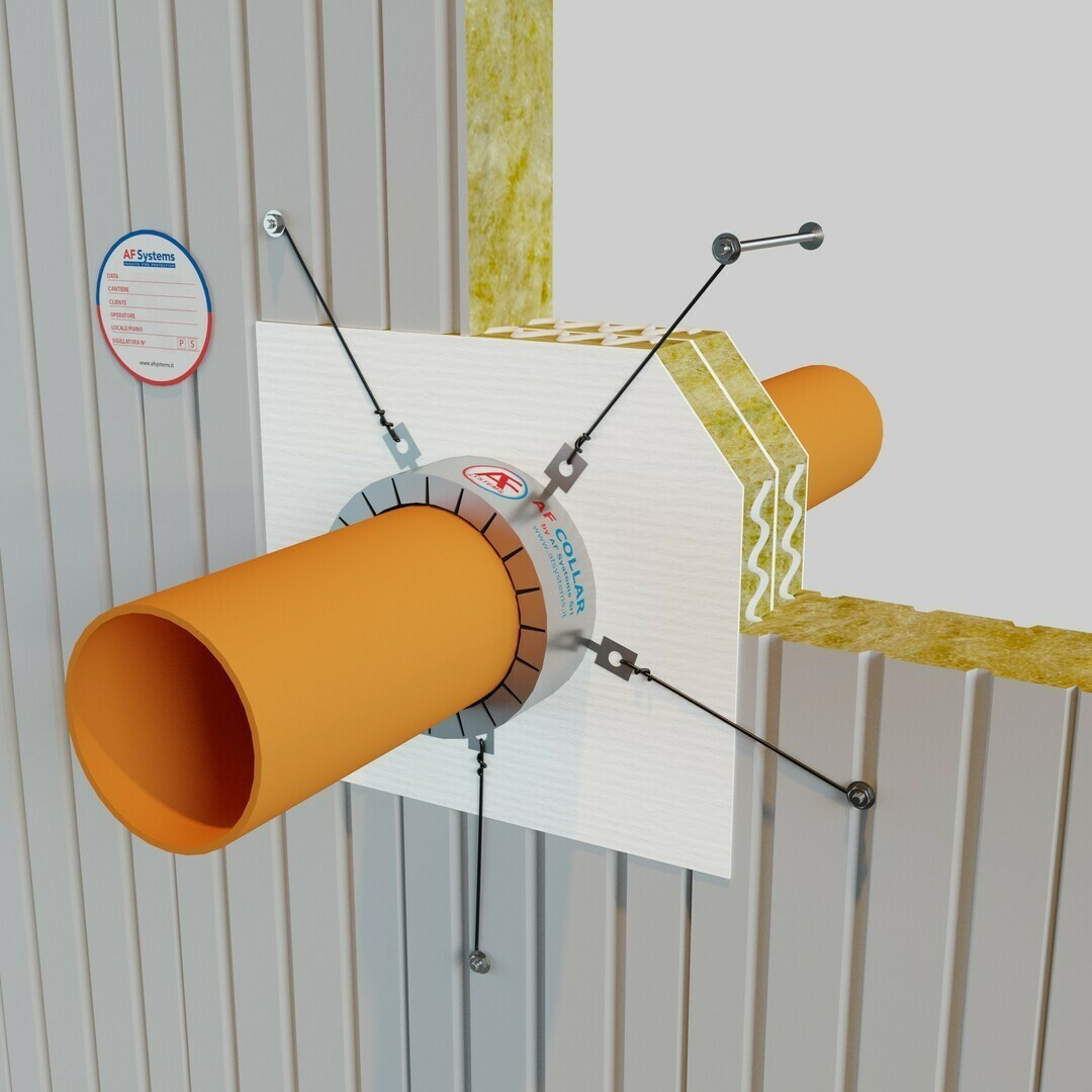 COMBUSTIBLE PIPES IN SELF-SUPPORTING WALL / SANDWICH WALL - LARGE OPENINGS