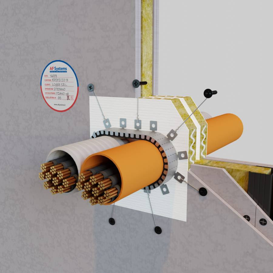 BUNDLED CABLES IN COMBUSTIBLE PIPES IN WALL - LARGE OPENINGS