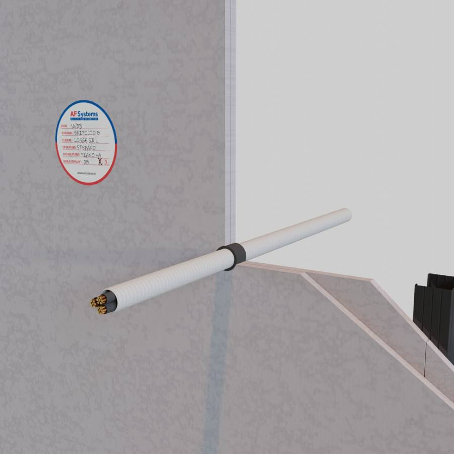 ELECTRICAL CABLES IN COMBUSTIBLE PIPES IN SELF-SUPPORTING WALL/SANDWICH WALL - FLUSH OPENINGS
