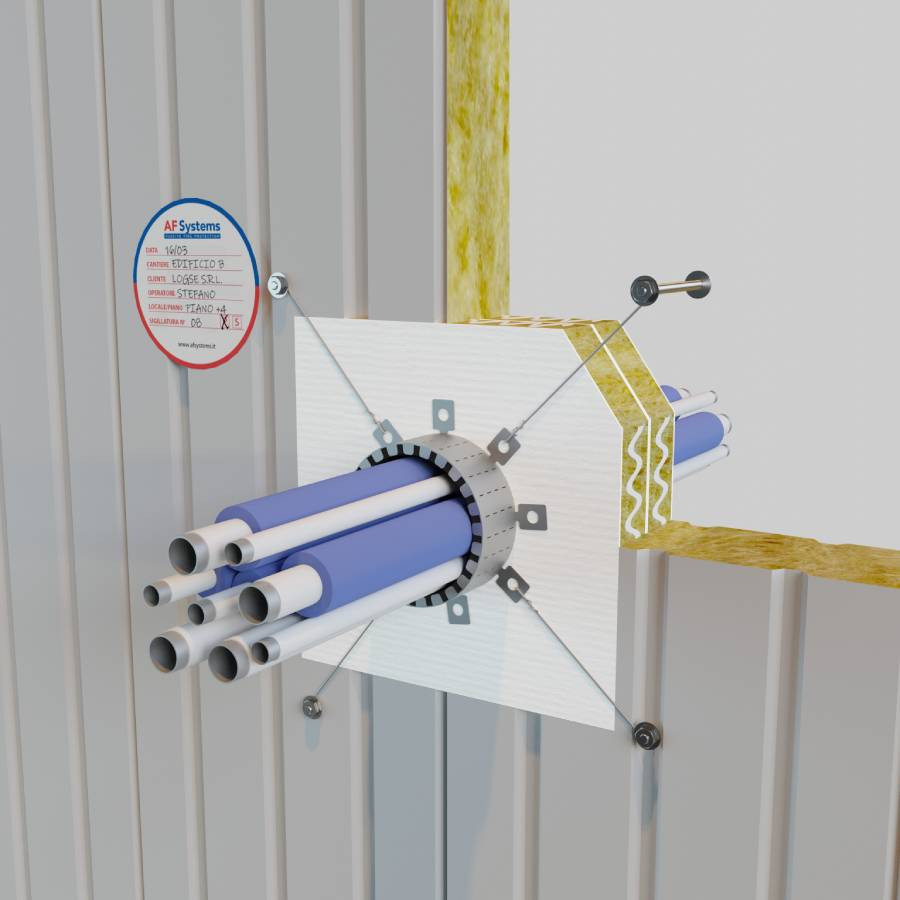 MULTILAYER PIPE BUNDLES IN SELF-SUPPORTING WALL / SANDWICH WALL - LARGE OPENINGS