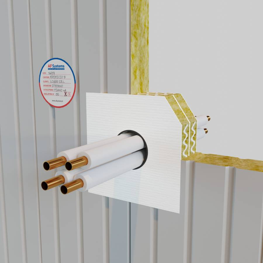 INSULATED COPPER PIPE BUNDLES IN SELF-SUPPORTING WALL / SANDWICH WALL - FLUSH OPENINGS