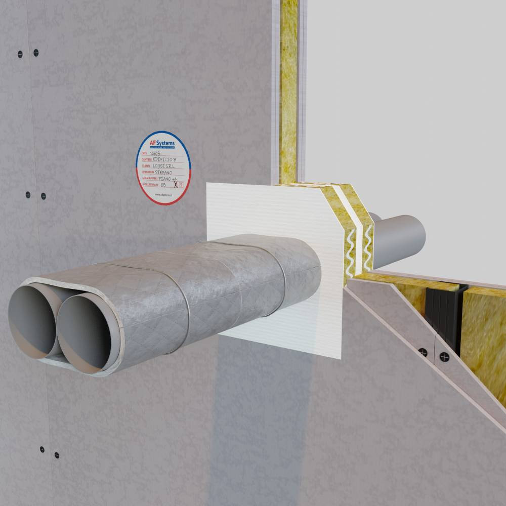 BUNDLED UNINSULATED STEEL PIPES IN WALL - LARGE OPENINGS