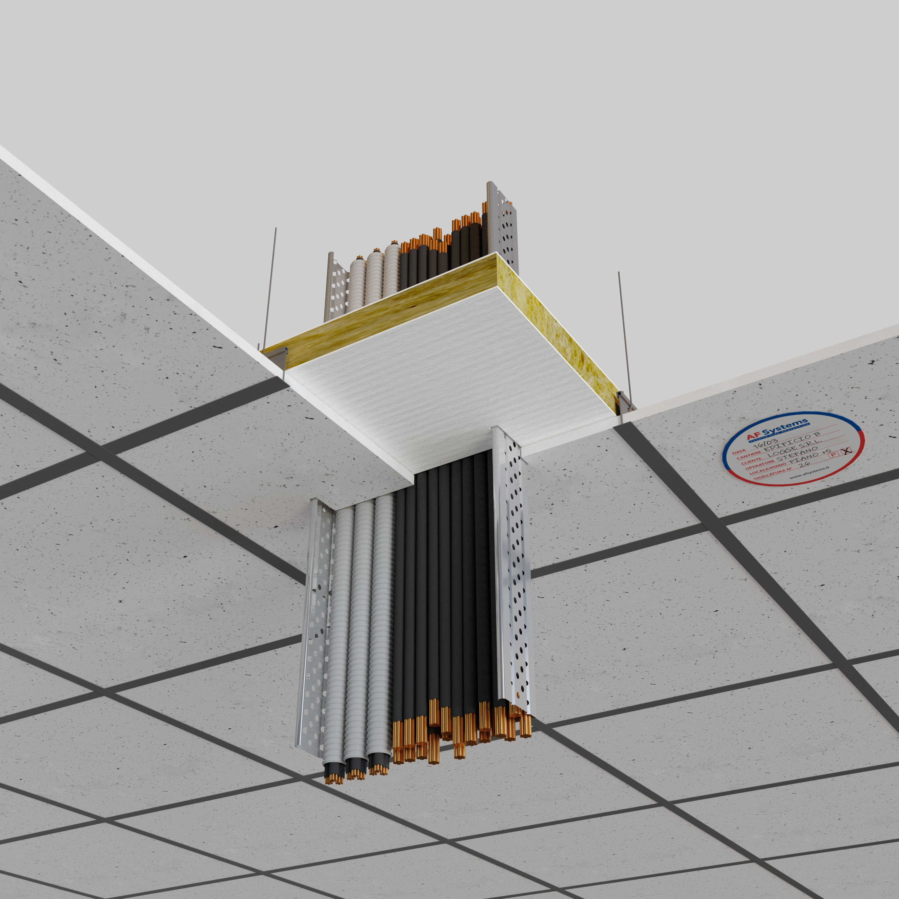 CABLE TRAYS IN FIBRE FALSE CEILINGS