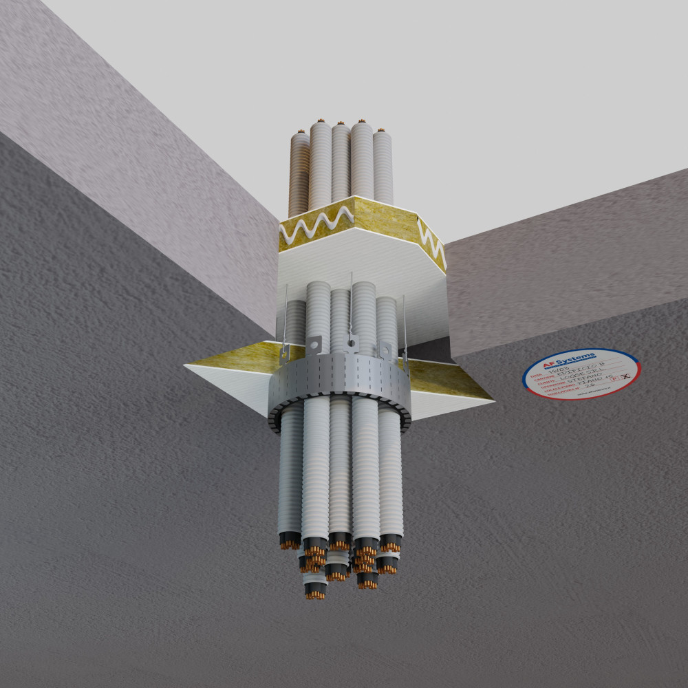 ELECTRICAL CABLES IN COMBUSTIBLE PIPES IN FLOOR - LARGE OPENINGS