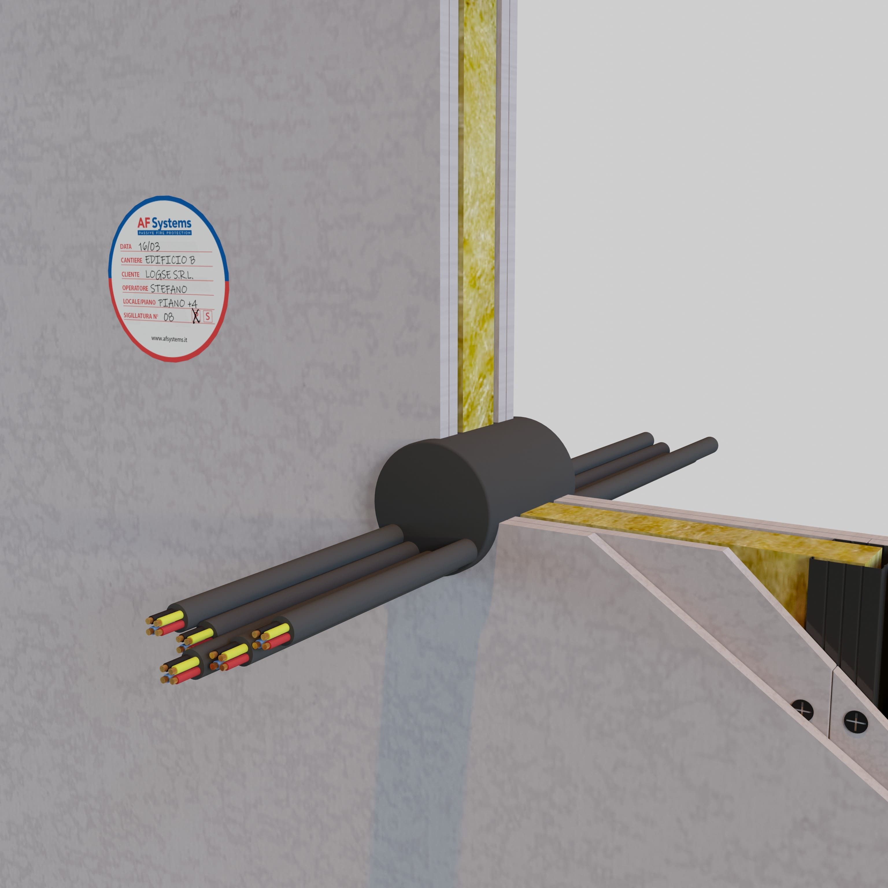 BARE OR BUNDLED CABLES IN WALL - LARGE OPENINGS