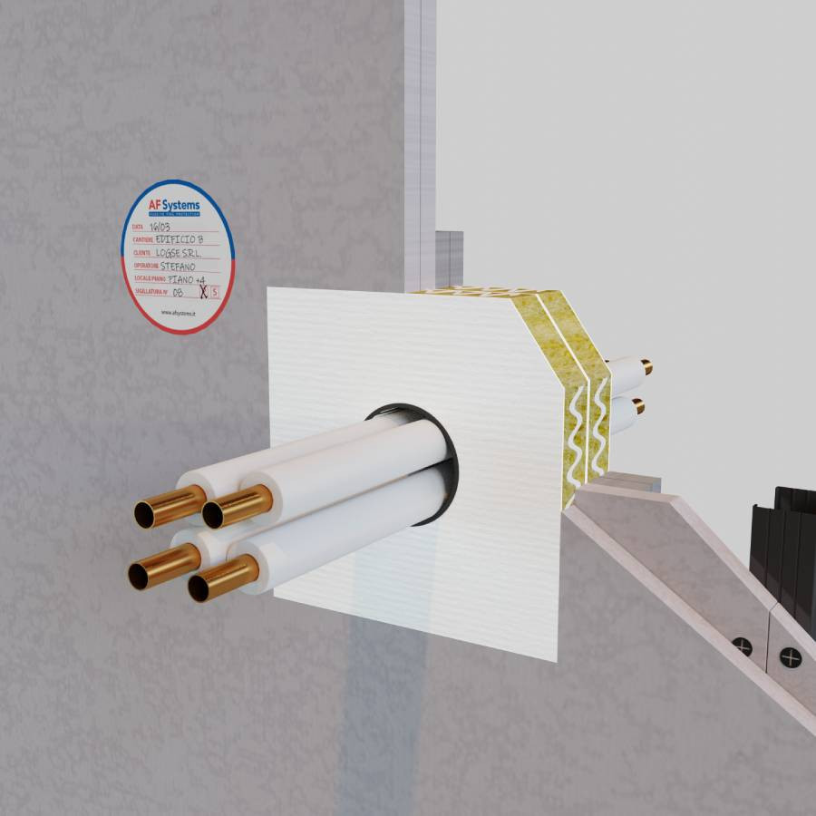 INSULATED COPPER PIPE BUNDLES IN SELF-SUPPORTING WALL / SANDWICH WALL - FLUSH OPENINGS