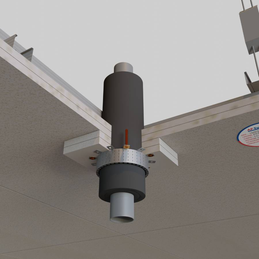 INSULATED STEEL PIPES IN MEMBRANE FALSE CEILINGS - FLUSH OPENINGS