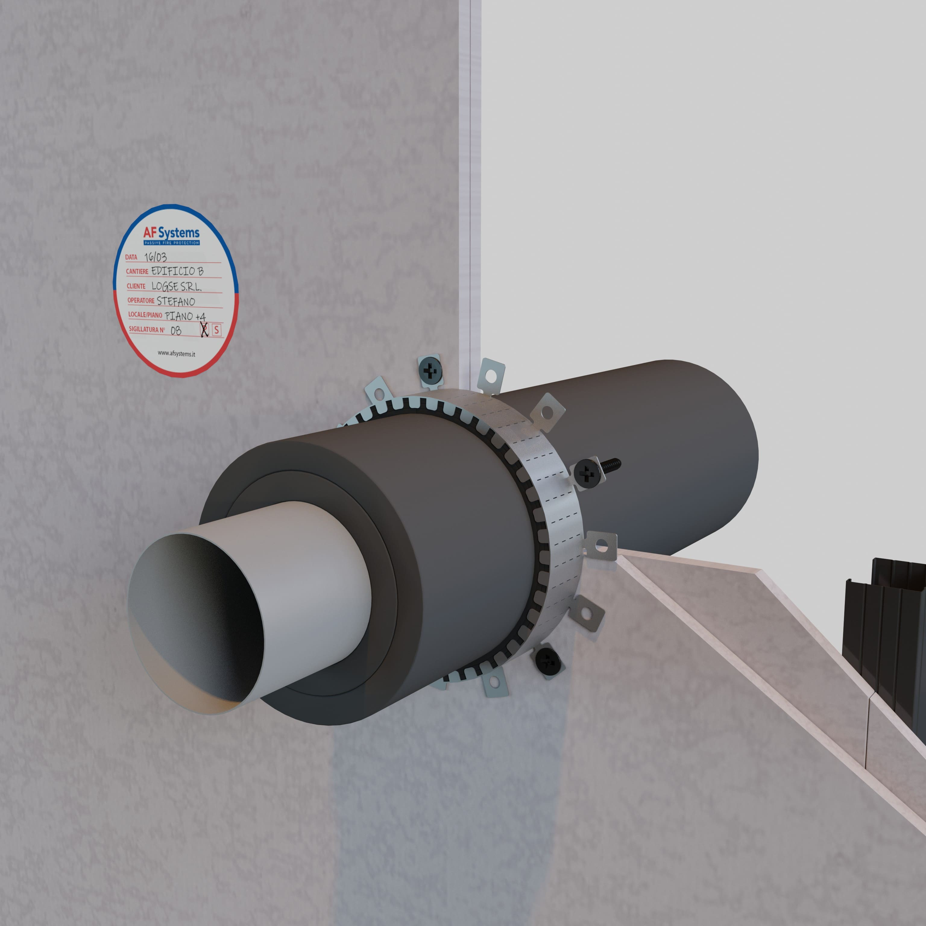 INSULATED STEEL PIPES IN SELF-SUPPORTING WALL - FLUSH OPENINGS