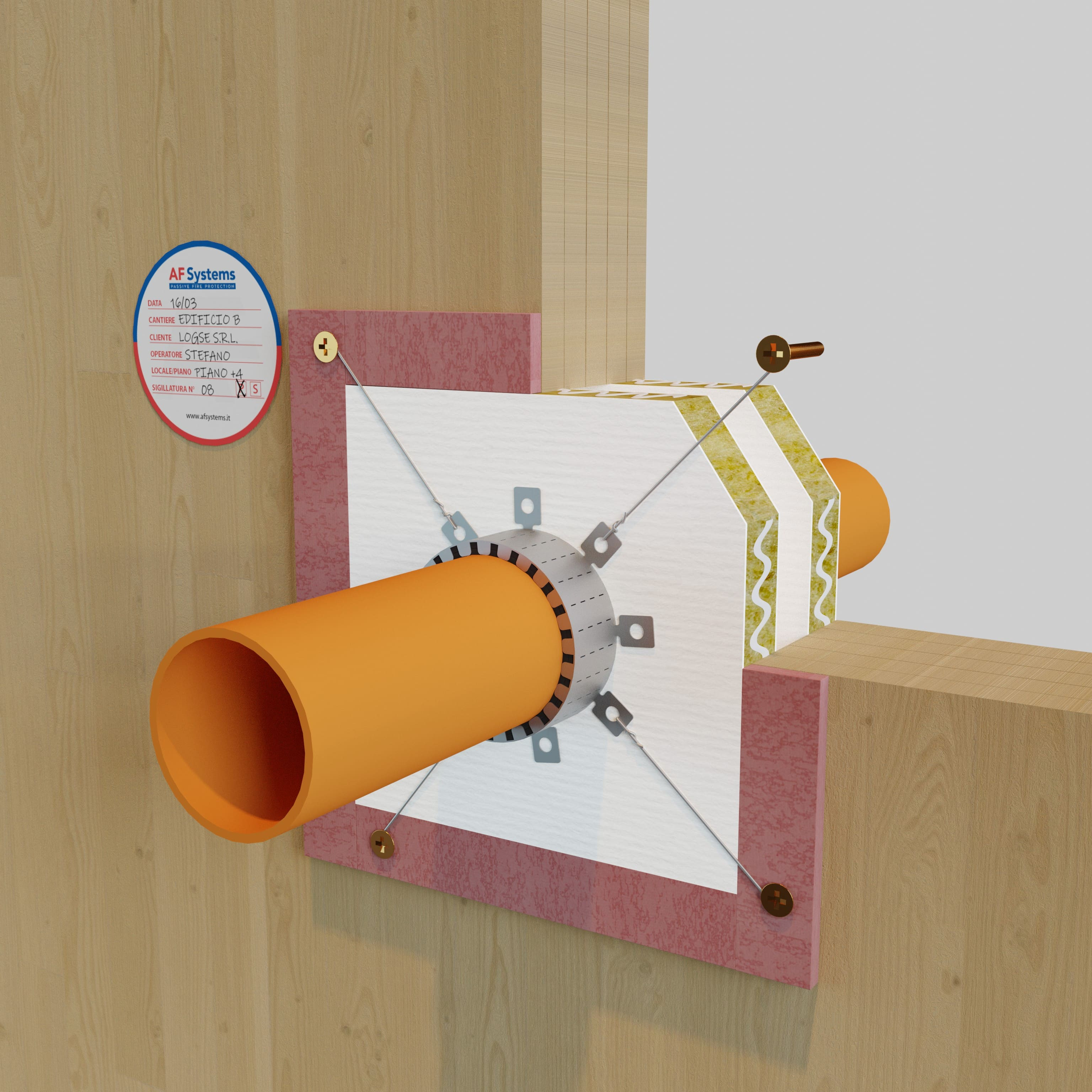 COMBUSTIBLE PIPES IN XLAM WALL - LARGE OPENINGS