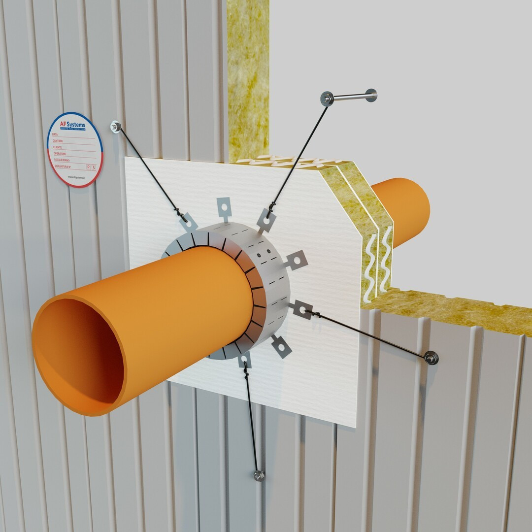 COMBUSTIBLE PIPES IN SELF-SUPPORTING WALL / SANDWICH WALL - LARGE OPENINGS