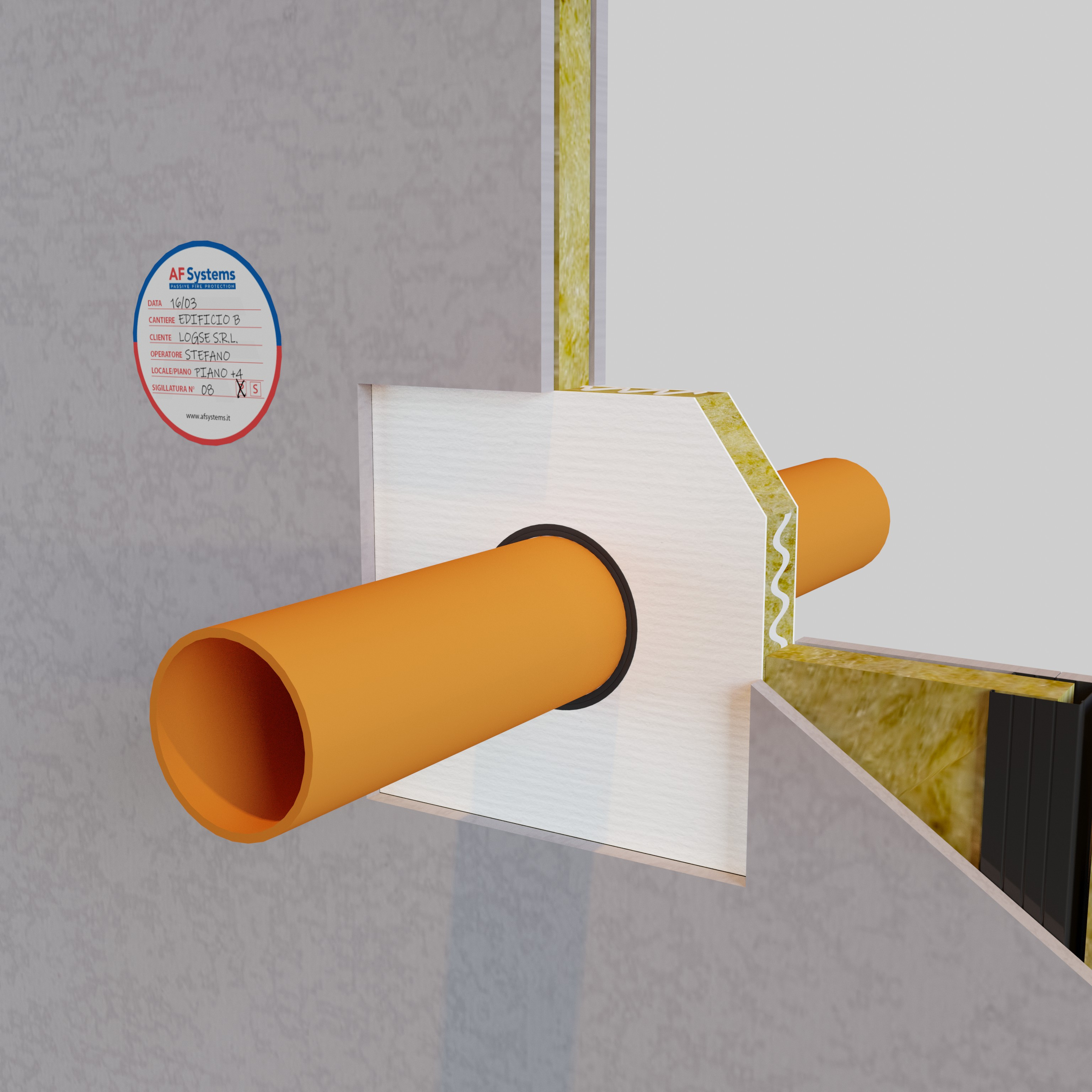 COMBUSTIBLE PIPES IN WALL - LARGE OPENINGS